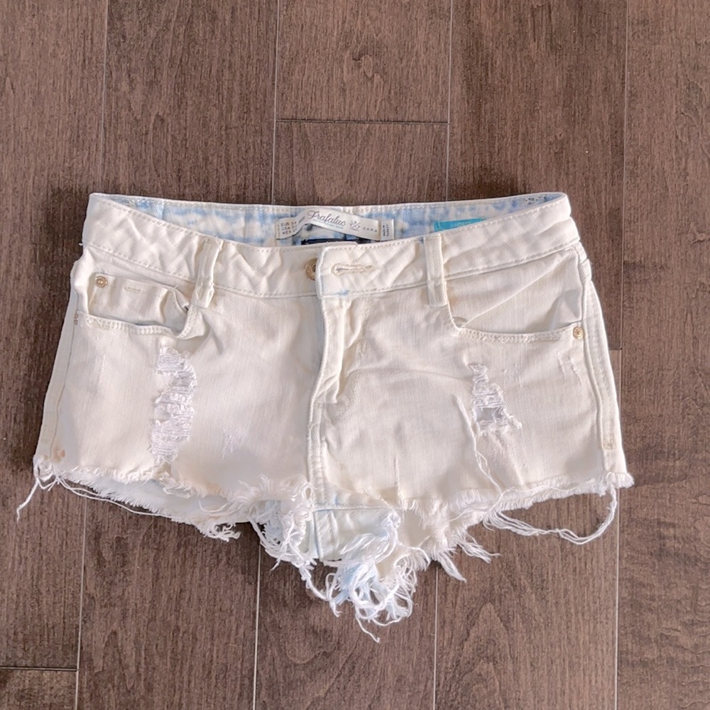 ZARA distressed denim shorts